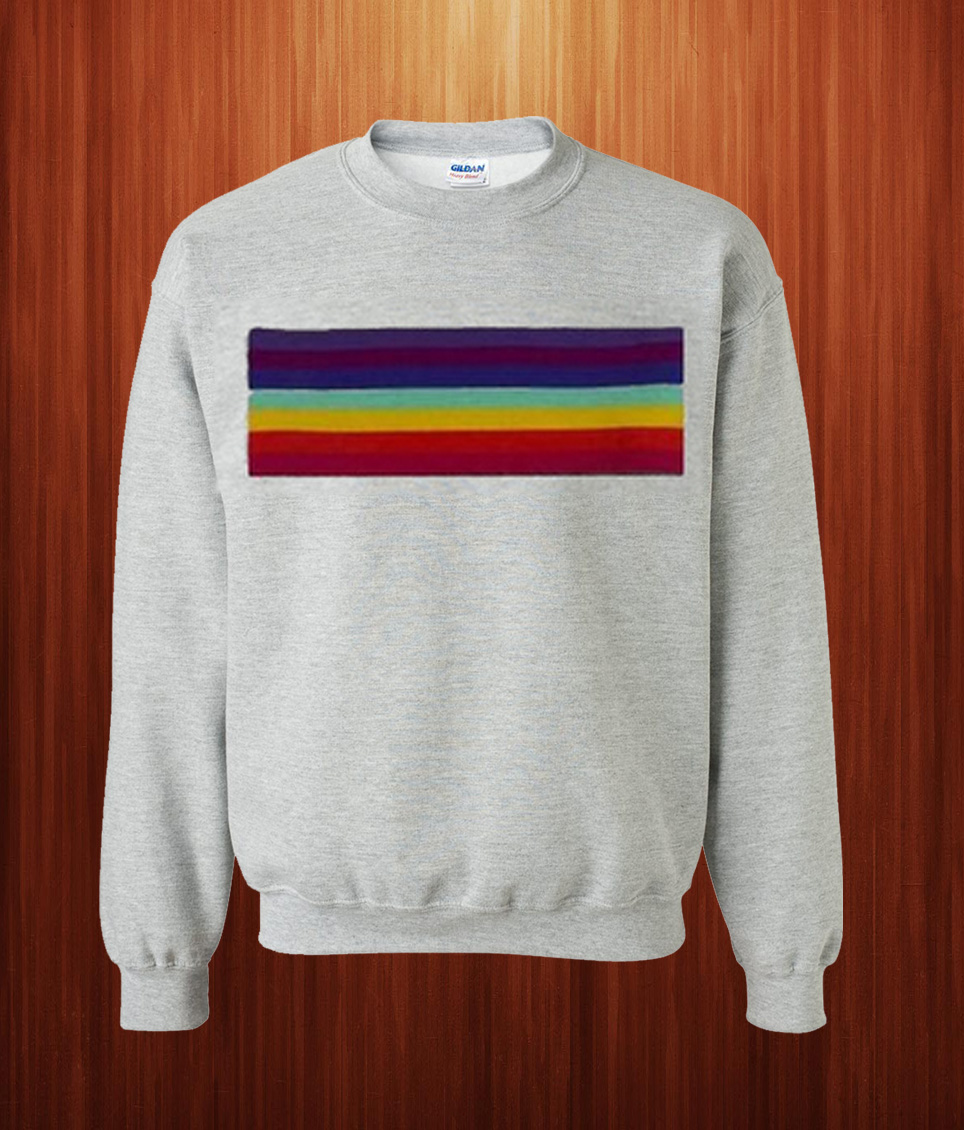 sweats with rainbow stripes