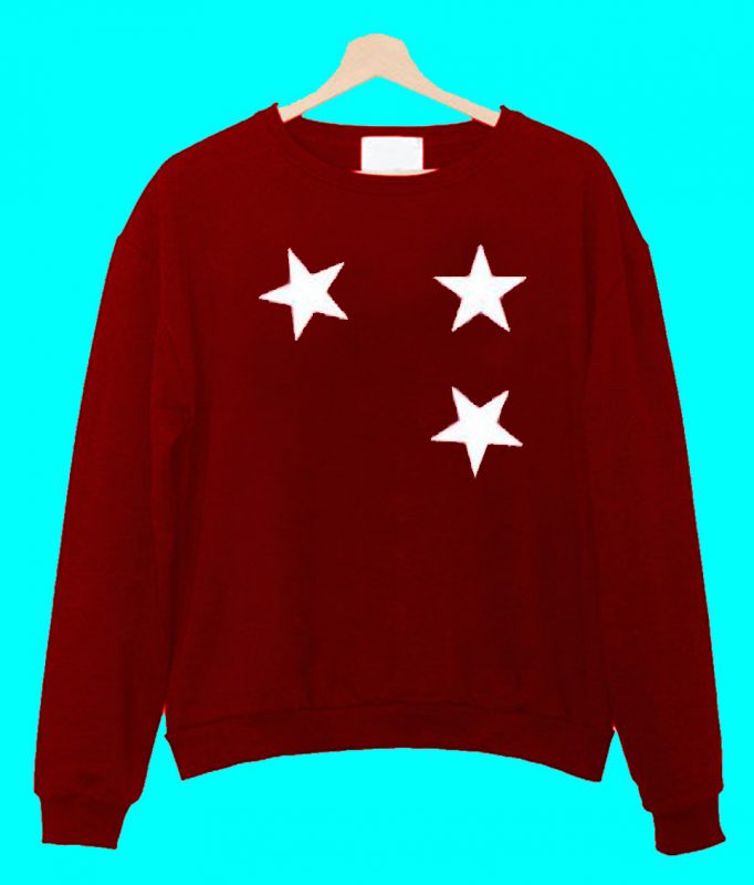 sweatshirt with stars on sleeves