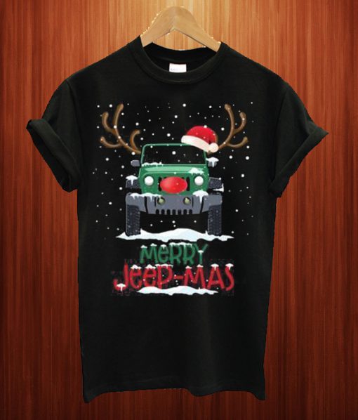 Merry Jeep-mas Funny Reindeer Jeep Driving Christmas T Shirt