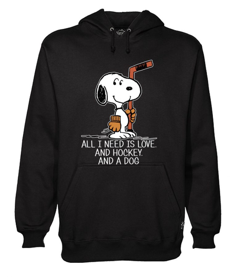 Snoopy All I Need Is Love And Hockey And A Dog Hoodie