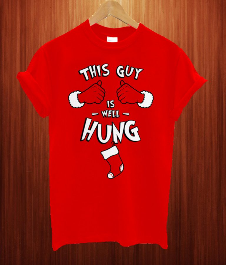 well hung xmas shirt