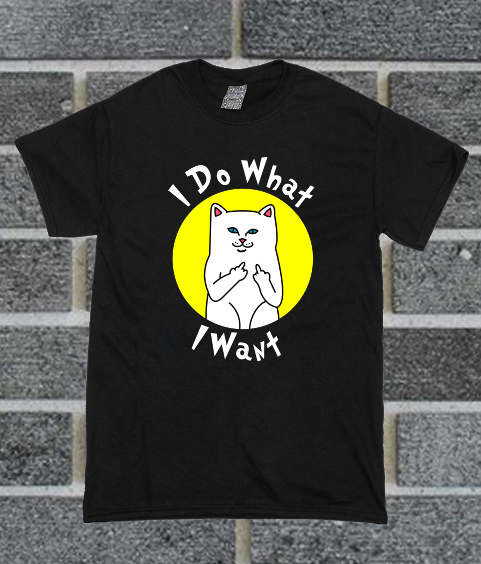 cat giving the finger t shirt