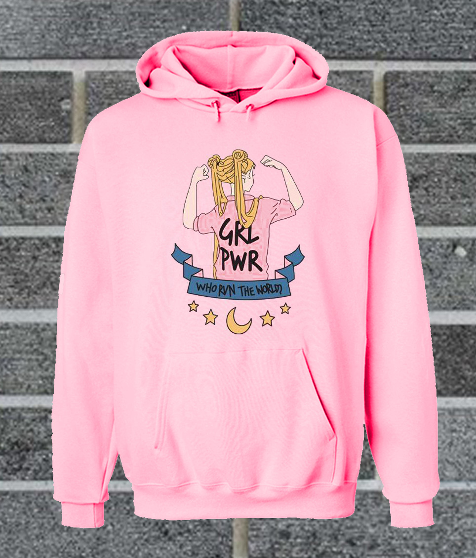 Girl Power Sailor Moon Cotton Hoodie