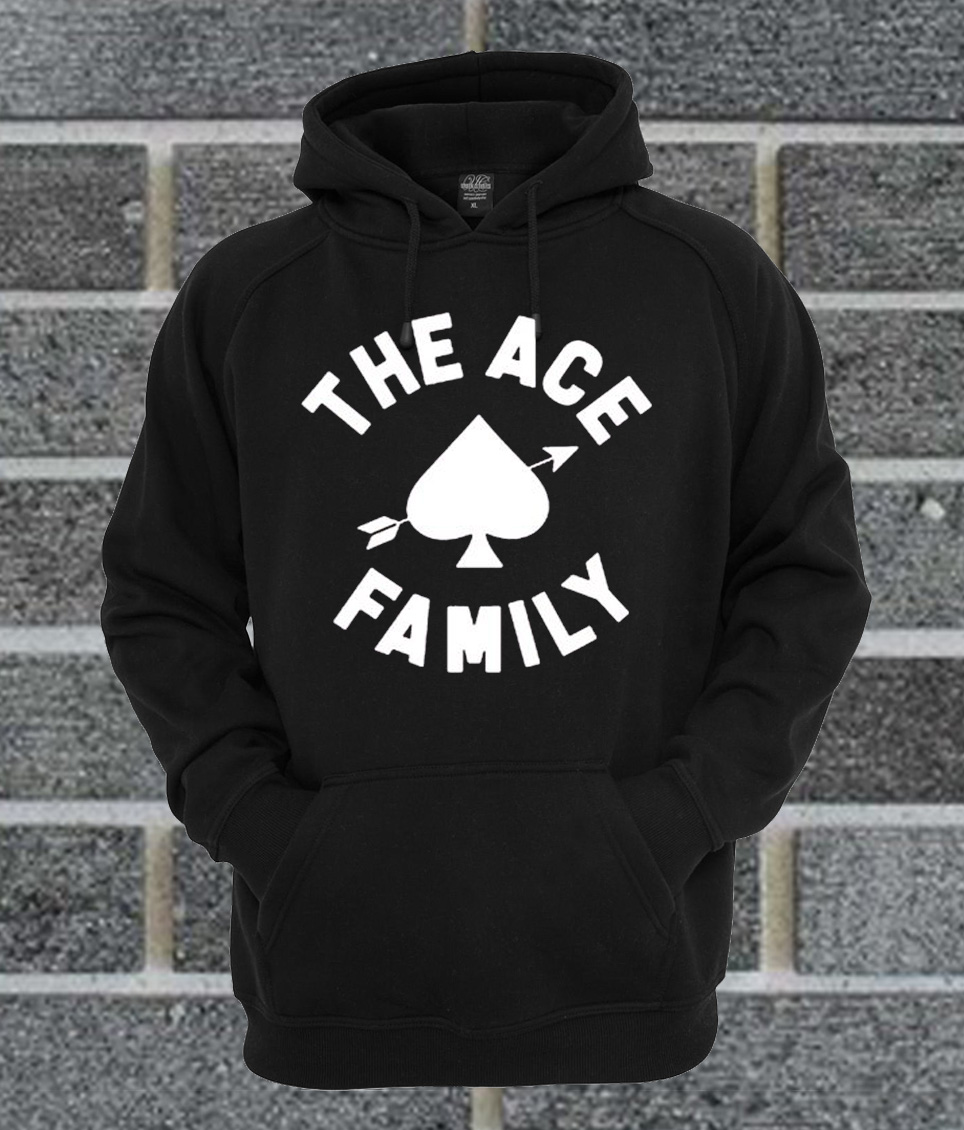 Mens Hooded Sweatshirt ACE Family Nordic Winter Personality Wild Lion Head White