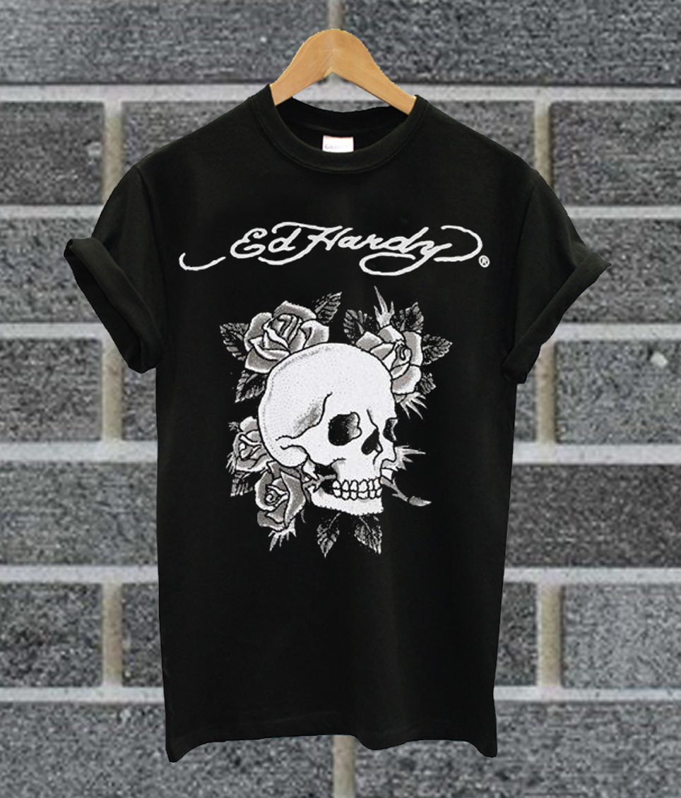 Black Ed Hardy Skull T Shirt