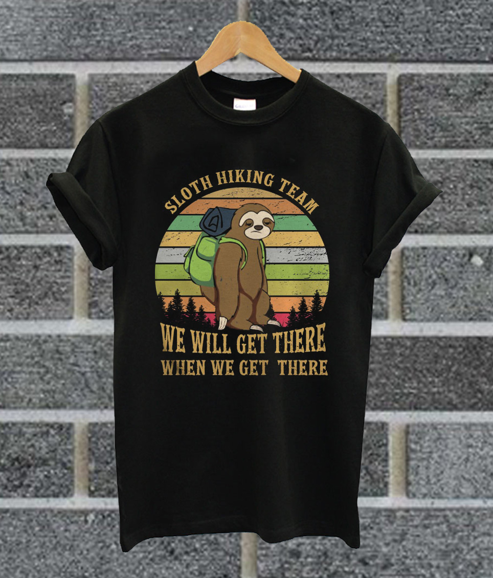 sloth hiking team t shirt uk