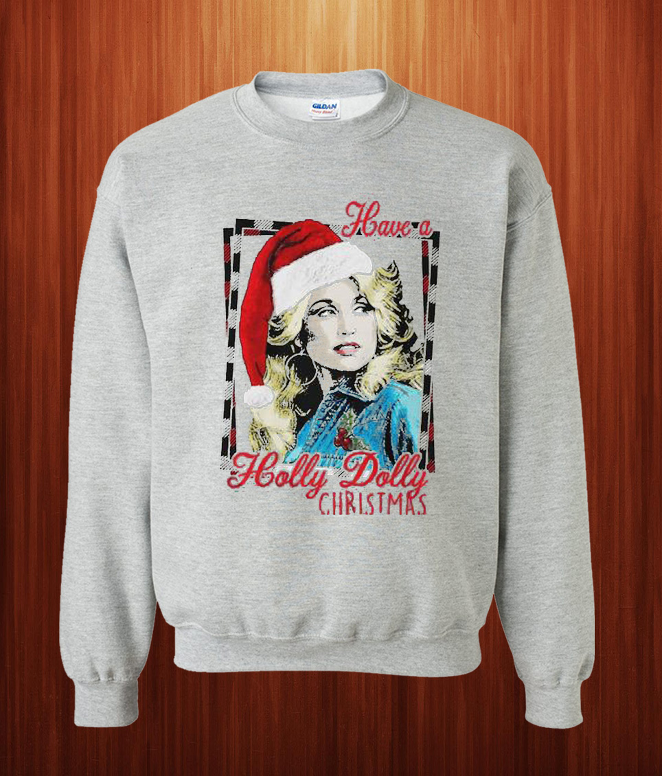 amazing good quality adult Dolly Parton Christmas Sweatshirt