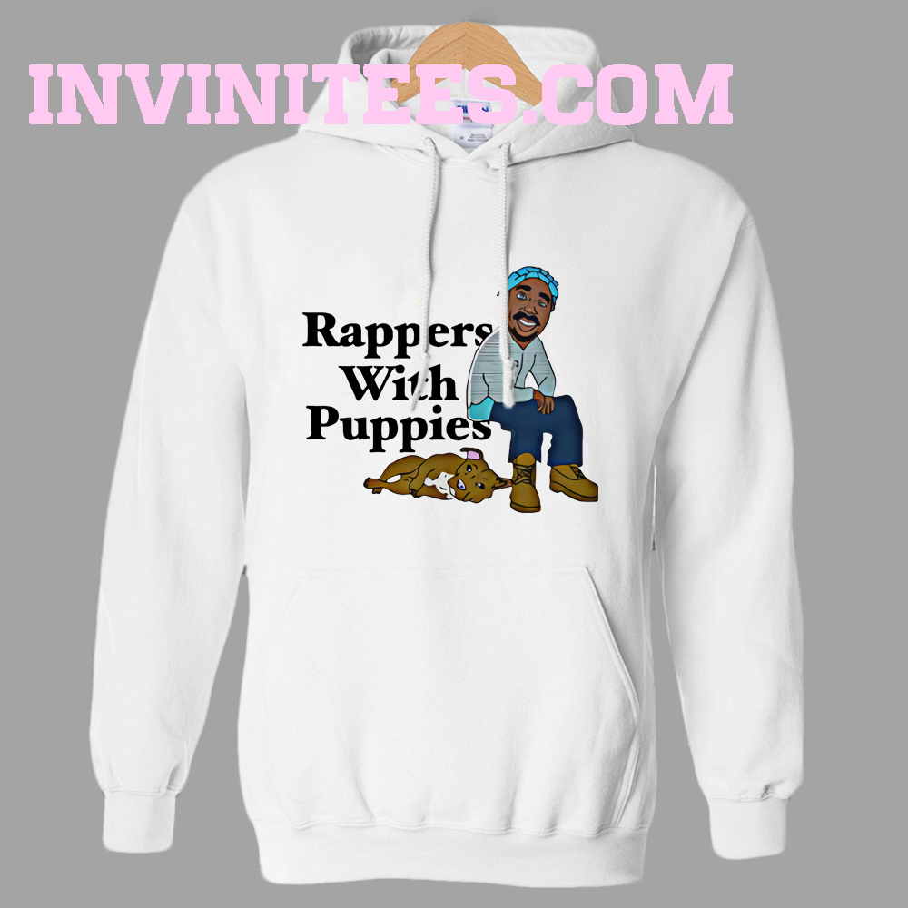 rappers with puppies pink hoodie